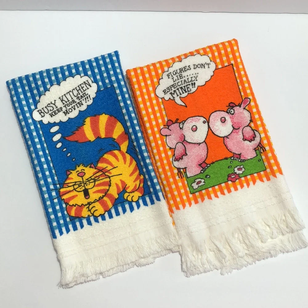 Set Of Vintage Gibson Greeting Cards Retro Funny Kitchen Towels - Picture 2 of 13